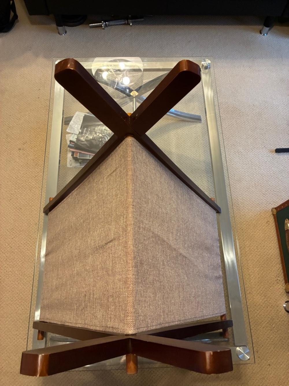 Wood Folding A-Frame Blanketed Cat Bed. - Picture 4 of 9